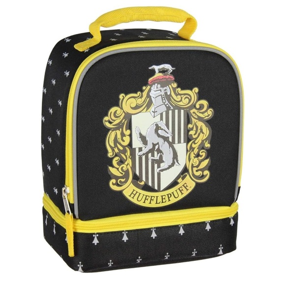 Harry Potter Hufflepuff Crest Dual Compartment Lunch Bag Tote - Picture 1 of 6
